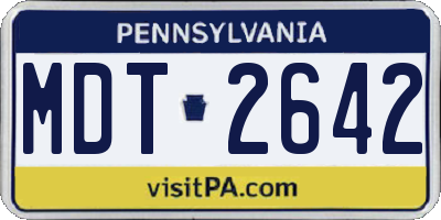 PA license plate MDT2642