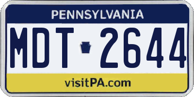 PA license plate MDT2644
