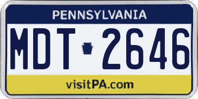 PA license plate MDT2646