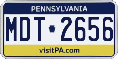 PA license plate MDT2656