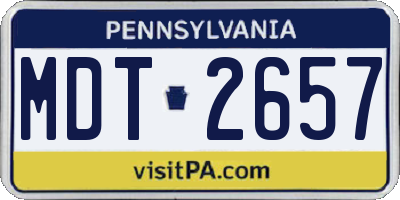 PA license plate MDT2657