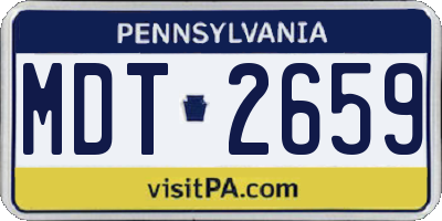 PA license plate MDT2659
