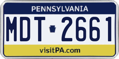 PA license plate MDT2661