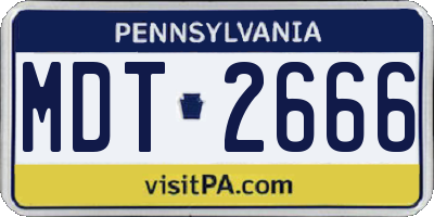 PA license plate MDT2666