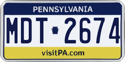 PA license plate MDT2674