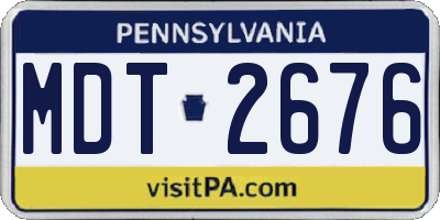 PA license plate MDT2676