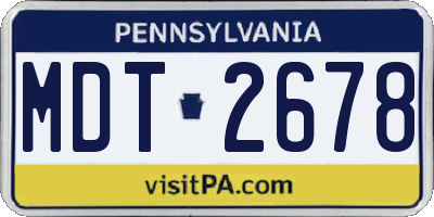 PA license plate MDT2678