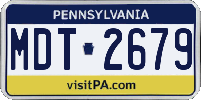 PA license plate MDT2679