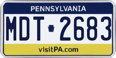 PA license plate MDT2683