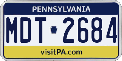 PA license plate MDT2684