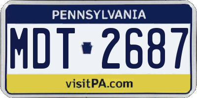 PA license plate MDT2687