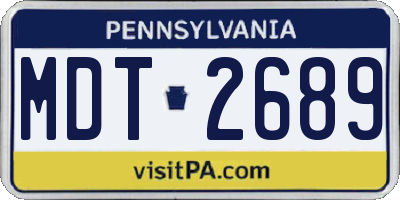 PA license plate MDT2689
