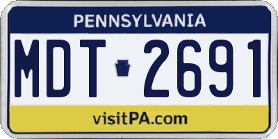 PA license plate MDT2691