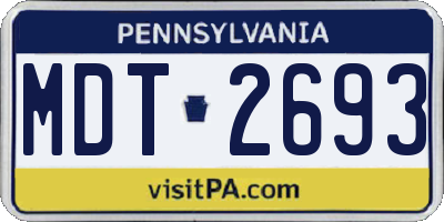 PA license plate MDT2693