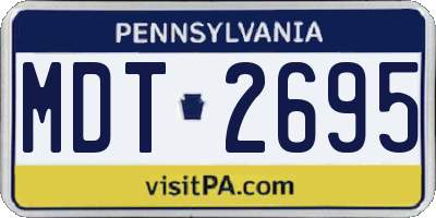PA license plate MDT2695