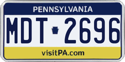 PA license plate MDT2696