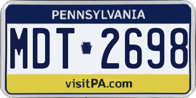 PA license plate MDT2698