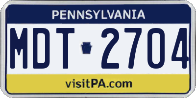 PA license plate MDT2704
