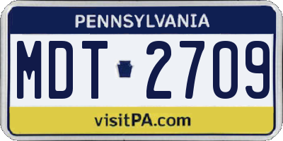 PA license plate MDT2709