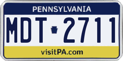 PA license plate MDT2711