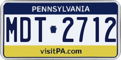 PA license plate MDT2712