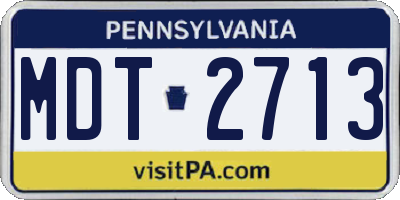 PA license plate MDT2713