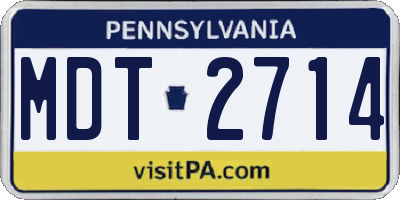 PA license plate MDT2714