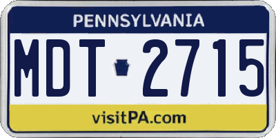 PA license plate MDT2715
