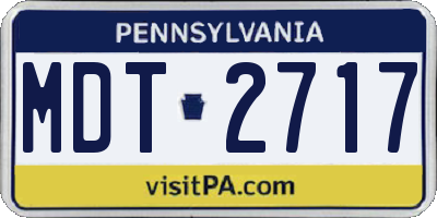 PA license plate MDT2717