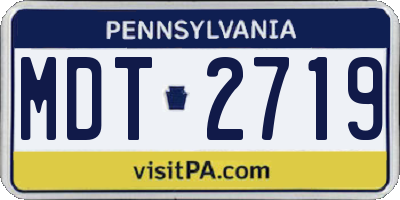 PA license plate MDT2719