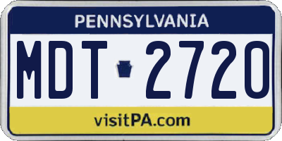 PA license plate MDT2720