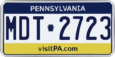 PA license plate MDT2723