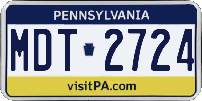 PA license plate MDT2724