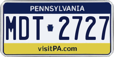 PA license plate MDT2727