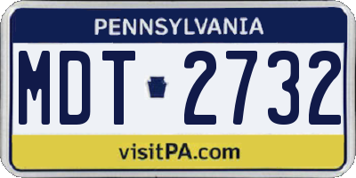 PA license plate MDT2732
