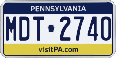 PA license plate MDT2740