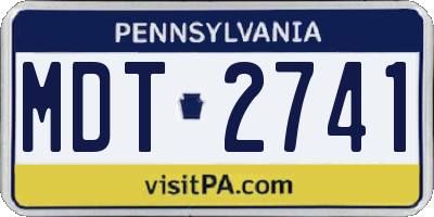 PA license plate MDT2741