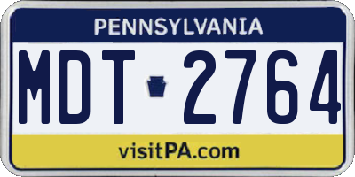 PA license plate MDT2764