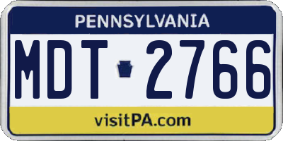 PA license plate MDT2766