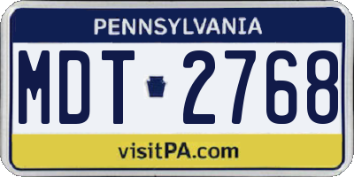 PA license plate MDT2768