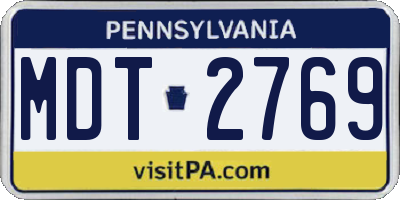 PA license plate MDT2769