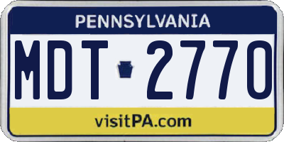 PA license plate MDT2770