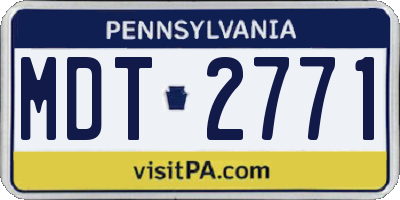 PA license plate MDT2771