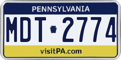 PA license plate MDT2774