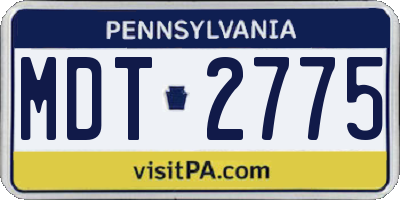 PA license plate MDT2775