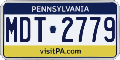 PA license plate MDT2779