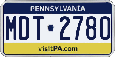 PA license plate MDT2780