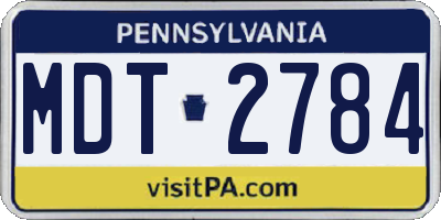 PA license plate MDT2784