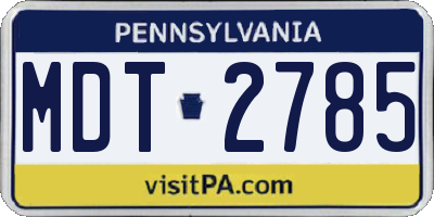 PA license plate MDT2785