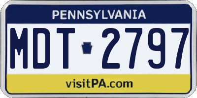 PA license plate MDT2797